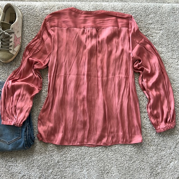 J Crew Featherweight Satin Tie Neck Top - Picture 6 of 9